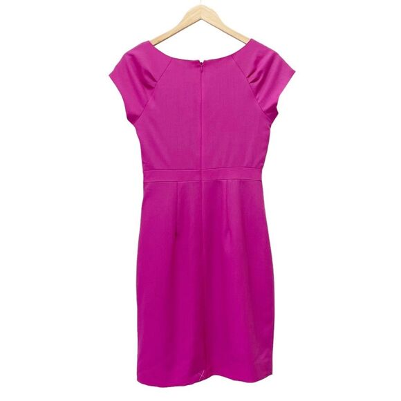 NWT J. Crew Wool Origami Sheath Dress Berry Fuchsia Career Professional Size 0 - Picture 4 of 13